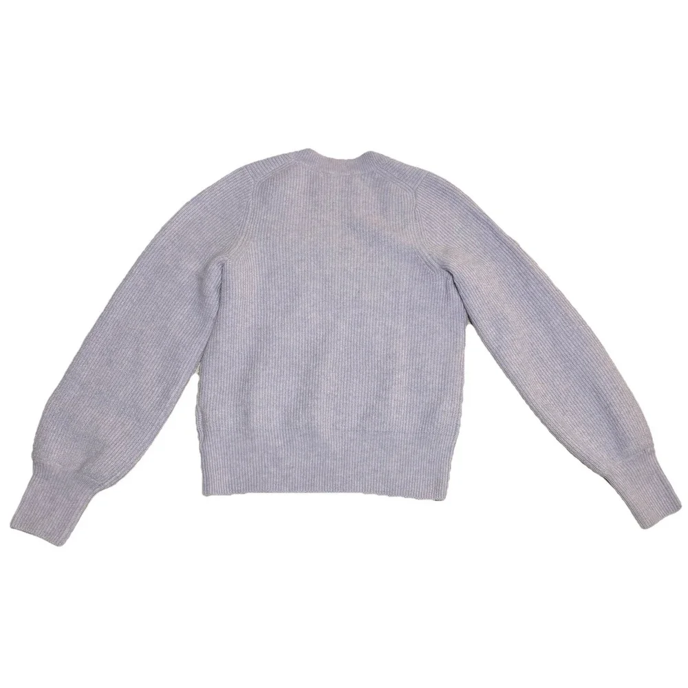 Madewell Womens Small Square Neck Sweater Lavender Purple Puff Sleeve Wool Blend - Picture 3 of 7